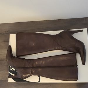 Nine West Gallivant Dark Brown Leather Boots SZ 7